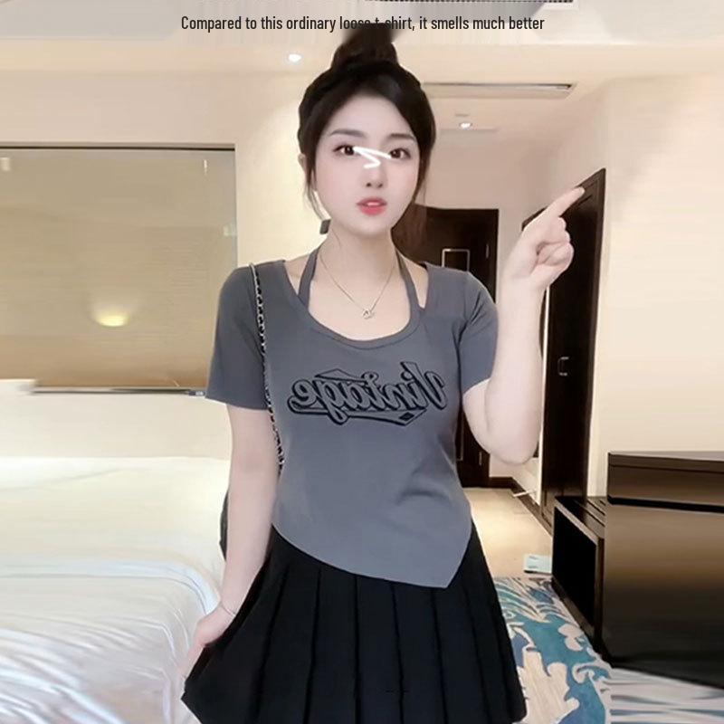 Plus Size Halter Neck Short Sleeve Slim Fit T-Shirt for Women – Summer Style M (80-95 jin)
Plus Size Halter Neck Short Sleeve Slim Fit T-Shirt for Women – Summer Style M (80-95 jin)