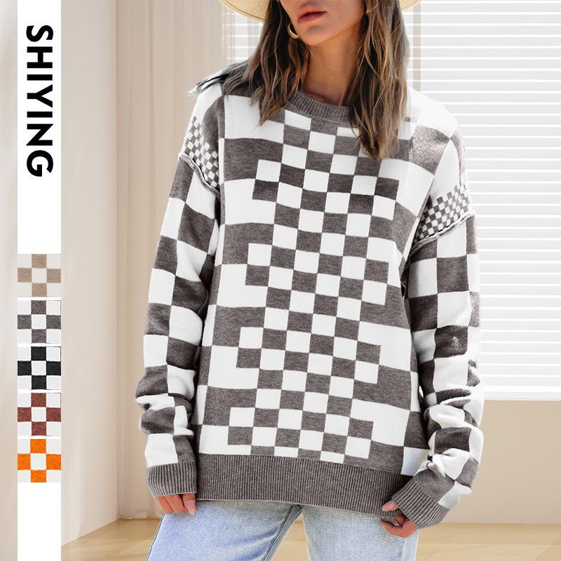 Shiying Women s Plaid Print Pullover Sweater - Autumn Casual Loose Fit, Warm Drop Shoulder Long Sleeve Top Medium
Shiying Women s Plaid Print Pullover Sweater - Autumn Casual Loose Fit, Warm Drop Shoulder Long Sleeve Top Medium