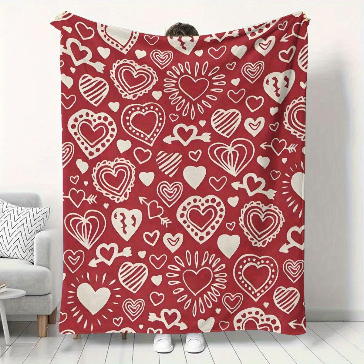 Bright red heart-shaped pattern Flannel printed blanket suitable for all seasons suitable for living room office sofa and travel 75x90cm28x39in
Bright red heart-shaped pattern Flannel printed blanket suitable for all seasons suitable for living room office sofa and travel 75x90cm28x39in