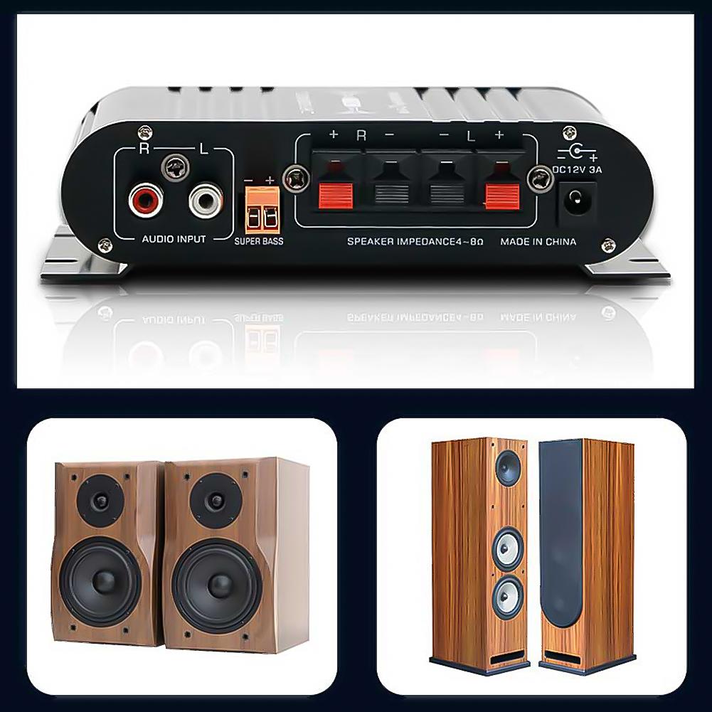 ST-838 Підсилювач звуку HiFi 2.1-канальний підсилювач потужності 80 Вт*2 Стерео Бас Високий аудіопідсилювач Автомобільний домашній підсилювач Міні-медійний плеєр чорний
ST-838 Підсилювач звуку HiFi 2.1-канальний підсилювач потужності 80 Вт*2 Стерео Бас Високий аудіопідсилювач Автомобільний домашній підсилювач Міні-медійний плеєр чорний