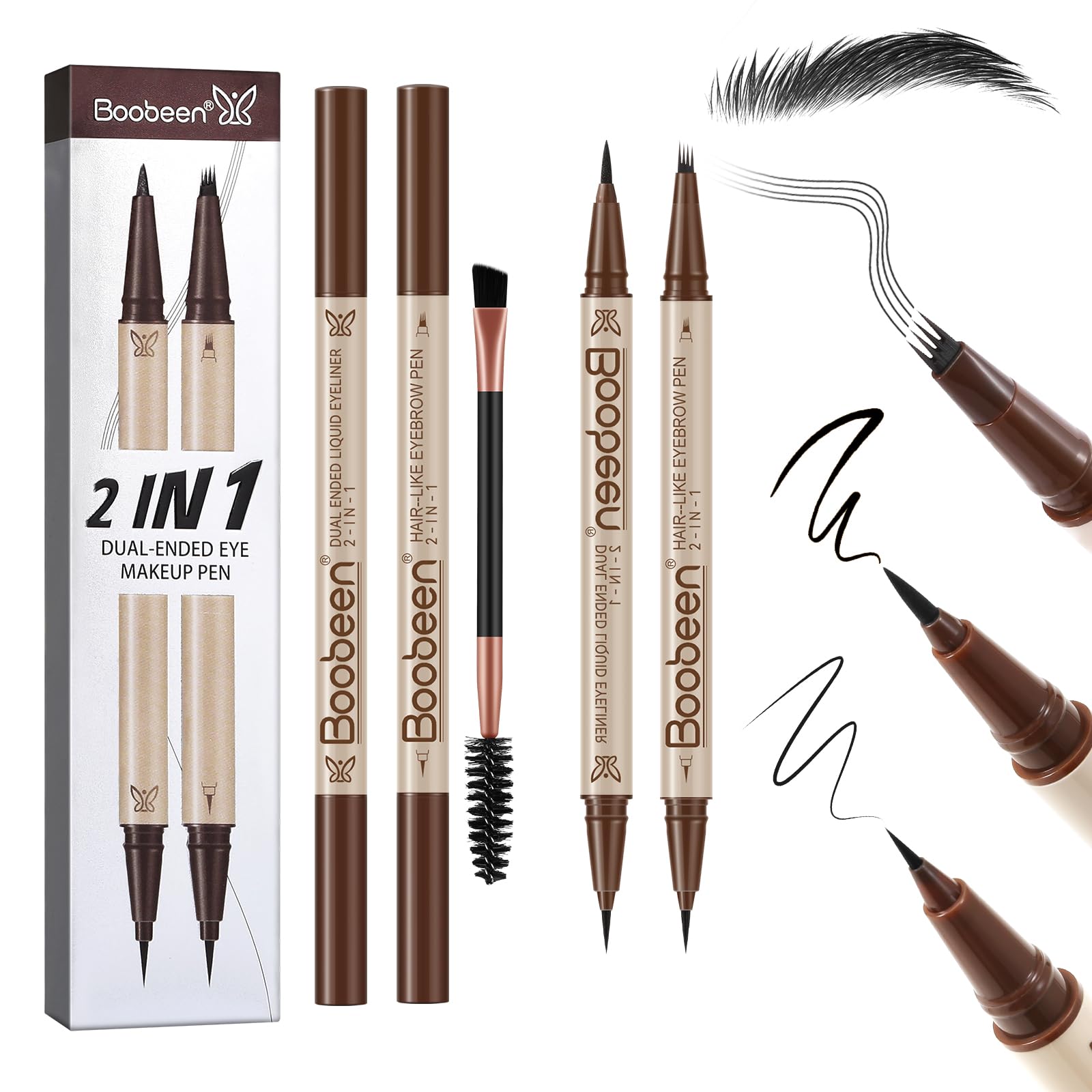 Boobeen 3-Piece Hair-Like Eyebrow Pen Makeup Kit: Black Liquid Eyeliner, Women s Waterproof Eyebrow Pencil (with Eyebrow Brush), Long-Lasting Eye
Boobeen 3-Piece Hair-Like Eyebrow Pen Makeup Kit: Black Liquid Eyeliner, Women s Waterproof Eyebrow Pencil (with Eyebrow Brush), Long-Lasting Eye