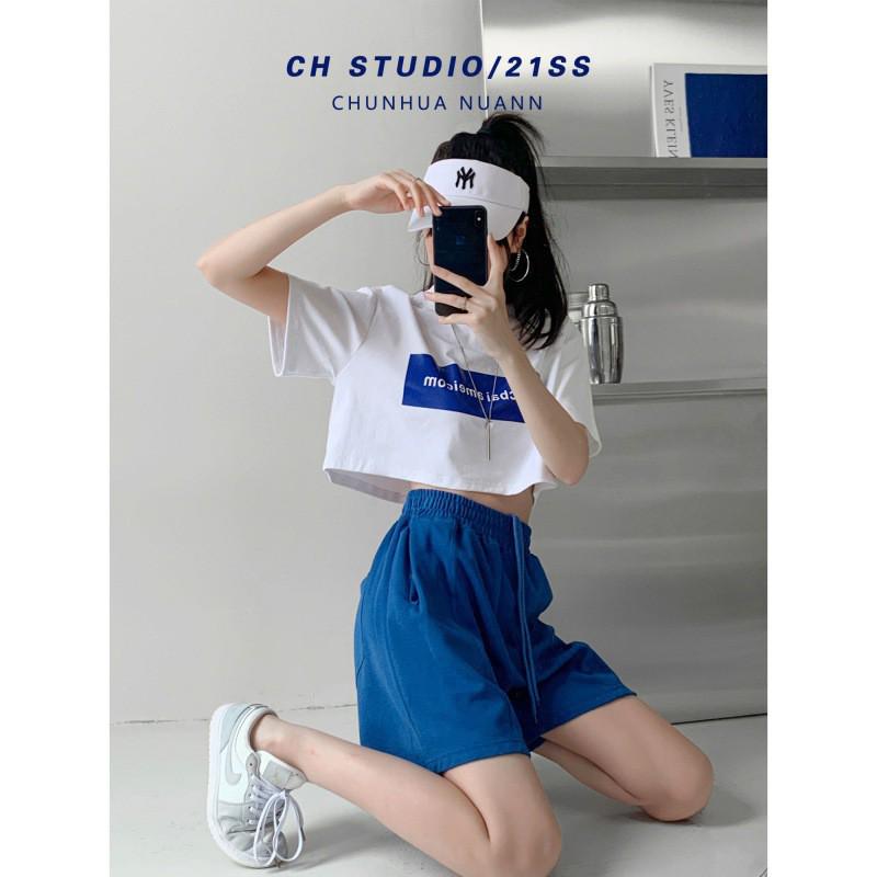 Женские розовые плиссированные шорты миди - Весна/Лето Спортивные Розово-красные Эластичная талия M