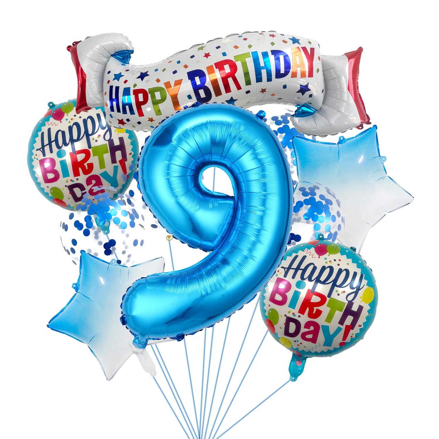 32-Inch Blue Digital Aluminum Film Balloon Set, Pentagram Sequined Balloon, Birthday Decorations Birthday Banner Balloon Set 9
32-Inch Blue Digital Aluminum Film Balloon Set, Pentagram Sequined Balloon, Birthday Decorations Birthday Banner Balloon Set 9