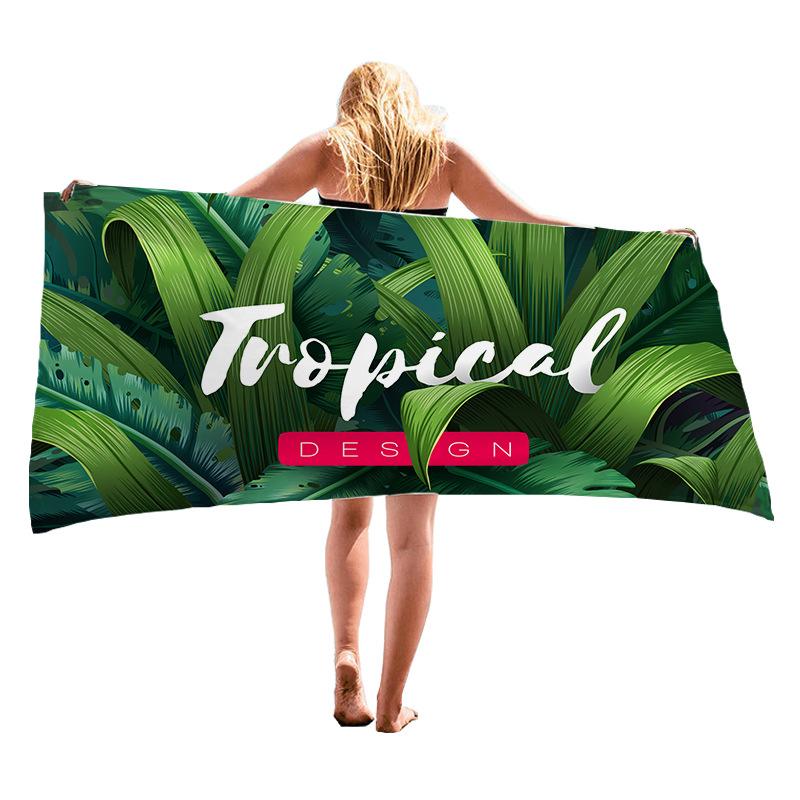 Tropical plants with letters digital-printed polyester Superfine fiber double-sided fleece Beach vacation bath towel beach towel W40*H60(CM)
Tropical plants with letters digital-printed polyester Superfine fiber double-sided fleece Beach vacation bath towel beach towel W40*H60(CM)