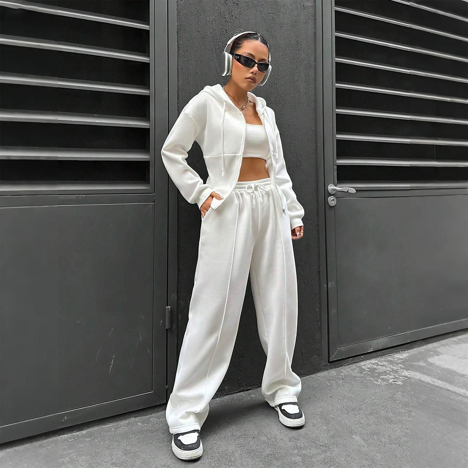 Women s Striped Long-sleeved Top And High-waisted Trousers Fashionable Casual Suit XL білий
Women s Striped Long-sleeved Top And High-waisted Trousers Fashionable Casual Suit XL білий