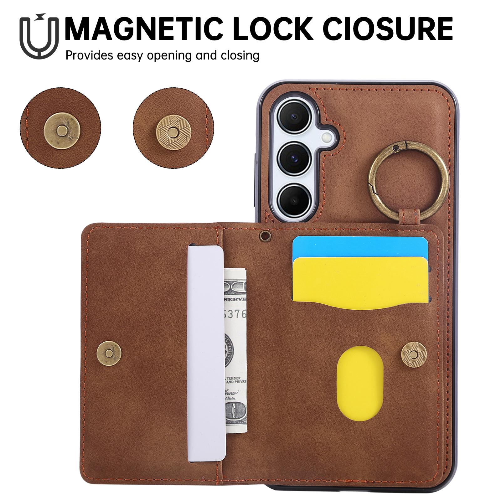 For Samsung Galaxy A36 5G Case Card Holder Kickstand Leather+TPU Phone Cover with Ring Holder Brown
For Samsung Galaxy A36 5G Case Card Holder Kickstand Leather+TPU Phone Cover with Ring Holder Brown