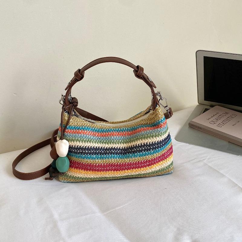 Retro dopamine contrasting striped straw bag fashionable versatile beach shoulder bag personalized trend foreign messenger bag without pendant різнокольоровий
Retro dopamine contrasting striped straw bag fashionable versatile beach shoulder bag personalized trend foreign messenger bag without pendant різнокольоровий