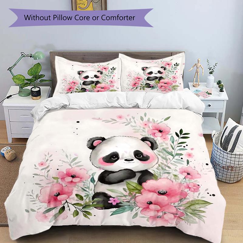 3pcs Flowers & Panda Art Pattern Bedding Three-Piece Set (1 Cover + 2 Pillowcases, No Fillings), This Printed Bedding Set Is Soft and Comfor 135cm*200cm
3pcs Flowers & Panda Art Pattern Bedding Three-Piece Set (1 Cover + 2 Pillowcases, No Fillings), This Printed Bedding Set Is Soft and Comfor 135cm*200cm