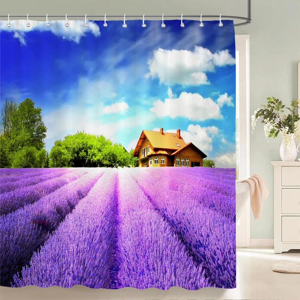 Lavender Scenery Print Shower Curtain Natural Scenery Bath Curtain Waterproof Fabric Bathroom Curtain With Hook For Home Decor W60H190(CM)-1 Pcs
Lavender Scenery Print Shower Curtain Natural Scenery Bath Curtain Waterproof Fabric Bathroom Curtain With Hook For Home Decor W60H190(CM)-1 Pcs