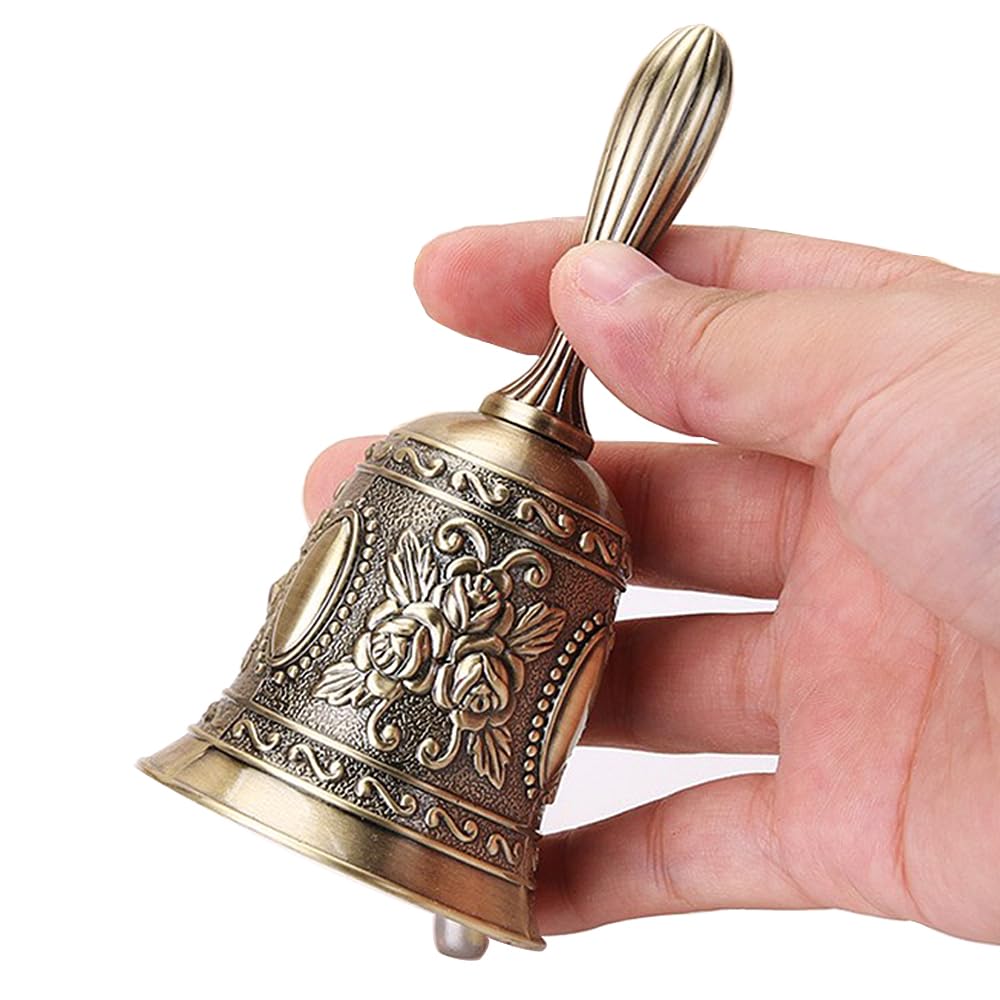 ESJNNK Handbell Dinner Bell Rose Pattern Retro Dinner Bell Call Bell Table Bell Bell Metal Retro Style Restaurant Store Supplies Festival Supplies
ESJNNK Handbell Dinner Bell Rose Pattern Retro Dinner Bell Call Bell Table Bell Bell Metal Retro Style Restaurant Store Supplies Festival Supplies