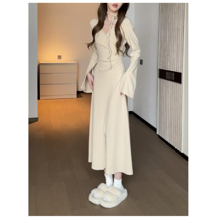 French Gentle Wind Long Sleeve Neck Dress Autumn and Winter New Sense Wear Waist Skinny Medium and Long Dress 2XL абрикосовий
French Gentle Wind Long Sleeve Neck Dress Autumn and Winter New Sense Wear Waist Skinny Medium and Long Dress 2XL абрикосовий