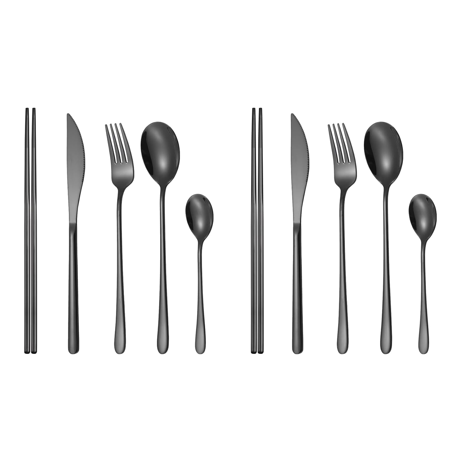 Cutlery set chopsticks knife fork spoon 10-piece 2 people dinner 18-8 stainless steel mirror finish dishwasher safe multiple colors available
Cutlery set chopsticks knife fork spoon 10-piece 2 people dinner 18-8 stainless steel mirror finish dishwasher safe multiple colors available