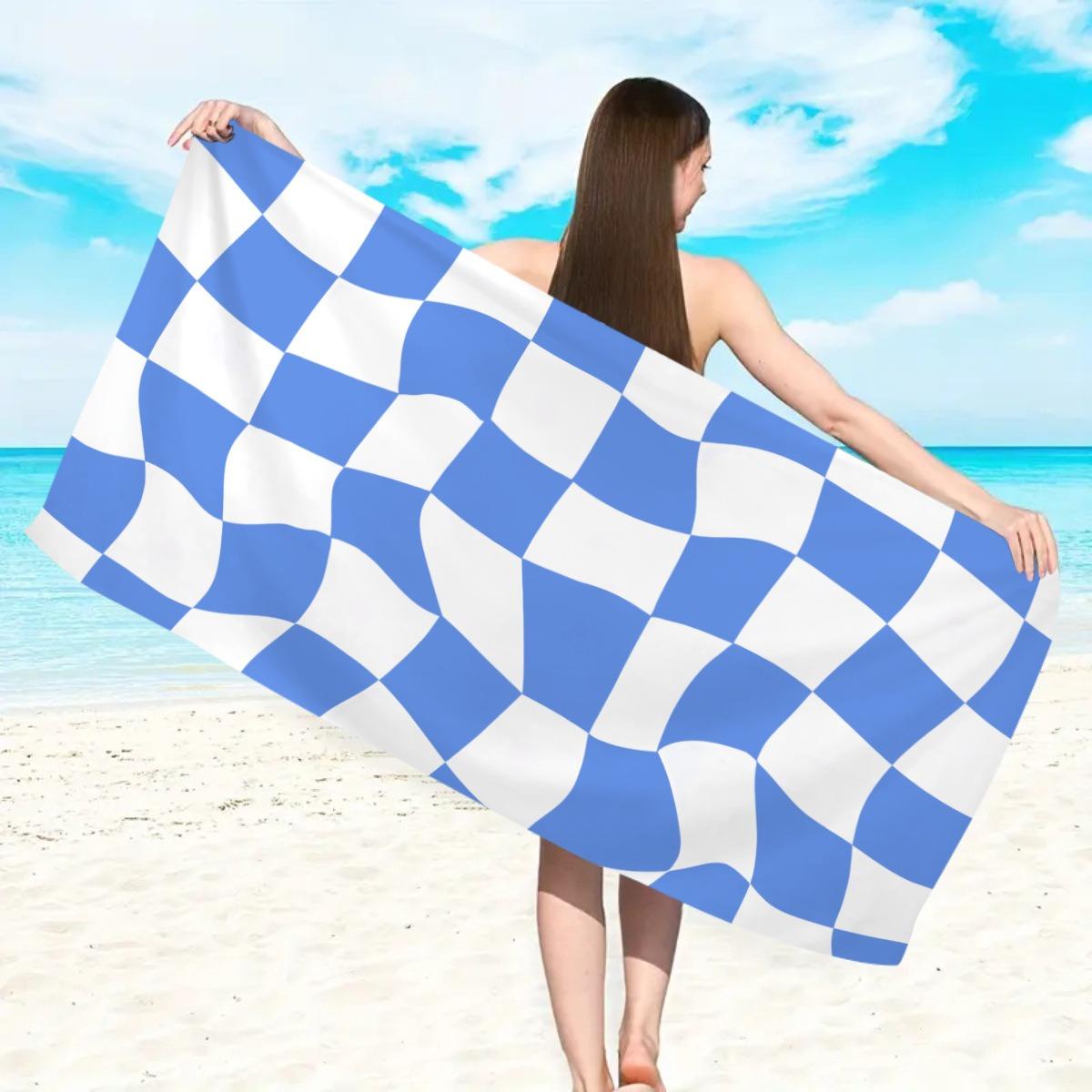 Retro Wavy Checkerboard Beach Towel Distorted Plaid Print Soft Quick Dry Beach Blanket for Travel Vacation Outdoor Casual Use W30*H60(CM)
Retro Wavy Checkerboard Beach Towel Distorted Plaid Print Soft Quick Dry Beach Blanket for Travel Vacation Outdoor Casual Use W30*H60(CM)