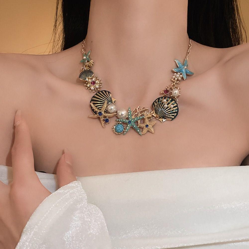 Sweet Starfish Shell Necklace Exquisite Beach Jewelry Fashion Marine Style Nekclace Earrings Gift Earrings
Sweet Starfish Shell Necklace Exquisite Beach Jewelry Fashion Marine Style Nekclace Earrings Gift Earrings