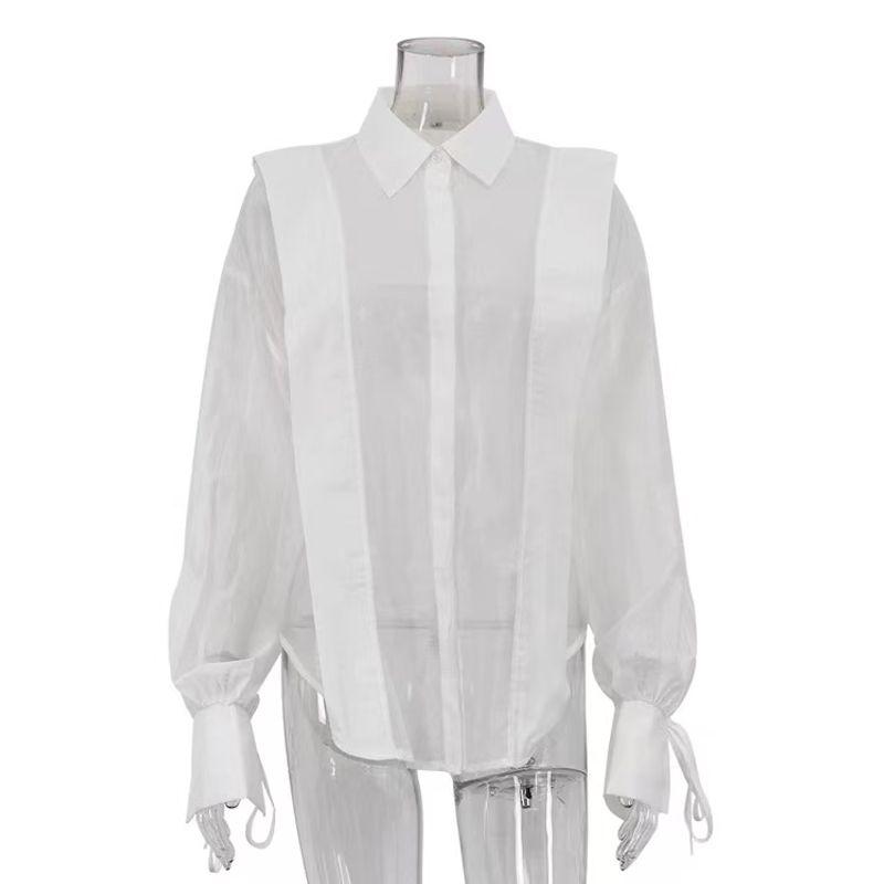 Модный стиль Лацкан Защита от солнца Рубашка Стильная Прозрачная Рубашка с рукавами-фонариками Сексуальная Особая Рубашка White M
Модный стиль Лацкан Защита от солнца Рубашка Стильная Прозрачная Рубашка с рукавами-фонариками Сексуальная Особая Рубашка White M
