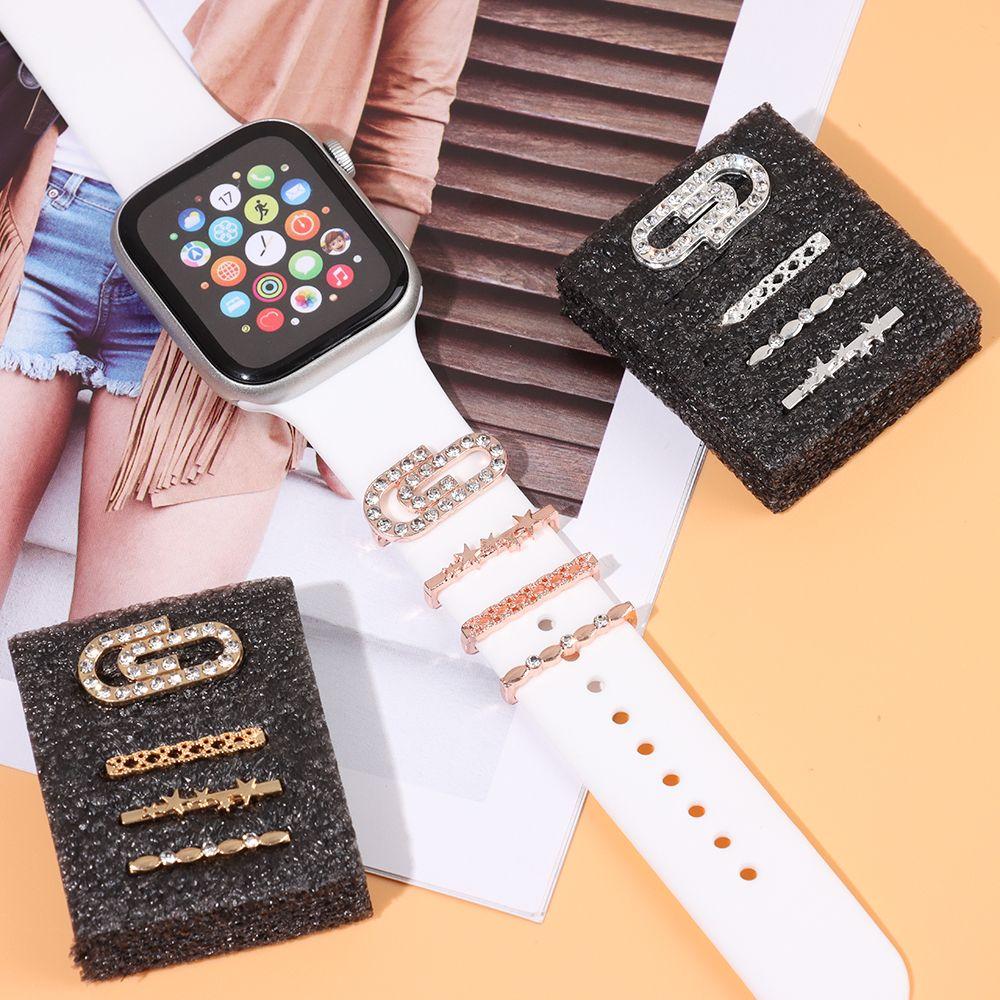 Бриллиантовая бабочка Браслет Брелоки Ремешок для часов Украшение Декоративное кольцо для Apple Watch Ремешок