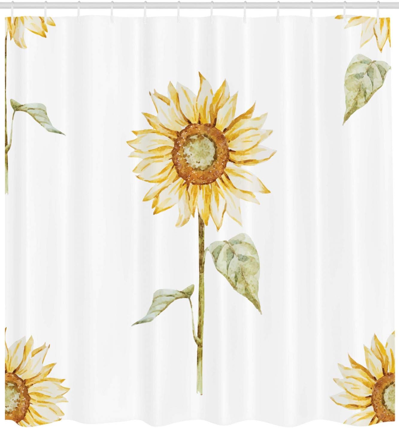 Sunflower Shower Curtain, Sunflowers Watercolor Painting Effect And In Minimalistic Design Art, Cloth Fabric Bathroom W60H190(CM)-1 Pcs
Sunflower Shower Curtain, Sunflowers Watercolor Painting Effect And In Minimalistic Design Art, Cloth Fabric Bathroom W60H190(CM)-1 Pcs