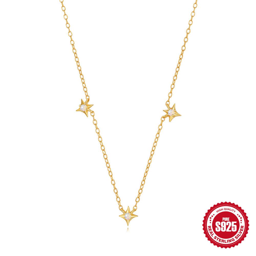 S925 Sterling Silver Daily Wear Wind Four Cornered Star Opal Tassel Versatile Necklace Clavicle Chain 925 silver золотой
S925 Sterling Silver Daily Wear Wind Four Cornered Star Opal Tassel Versatile Necklace Clavicle Chain 925 silver золотой