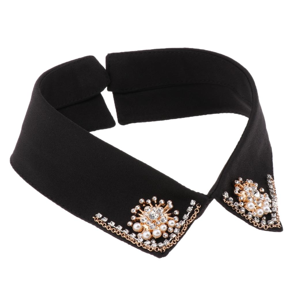 Removable Chiffon Shirt Collar with Rhinestone Decorations Half Collar for Uniforms and Brooch Garment Decoration чорний
Removable Chiffon Shirt Collar with Rhinestone Decorations Half Collar for Uniforms and Brooch Garment Decoration чорний