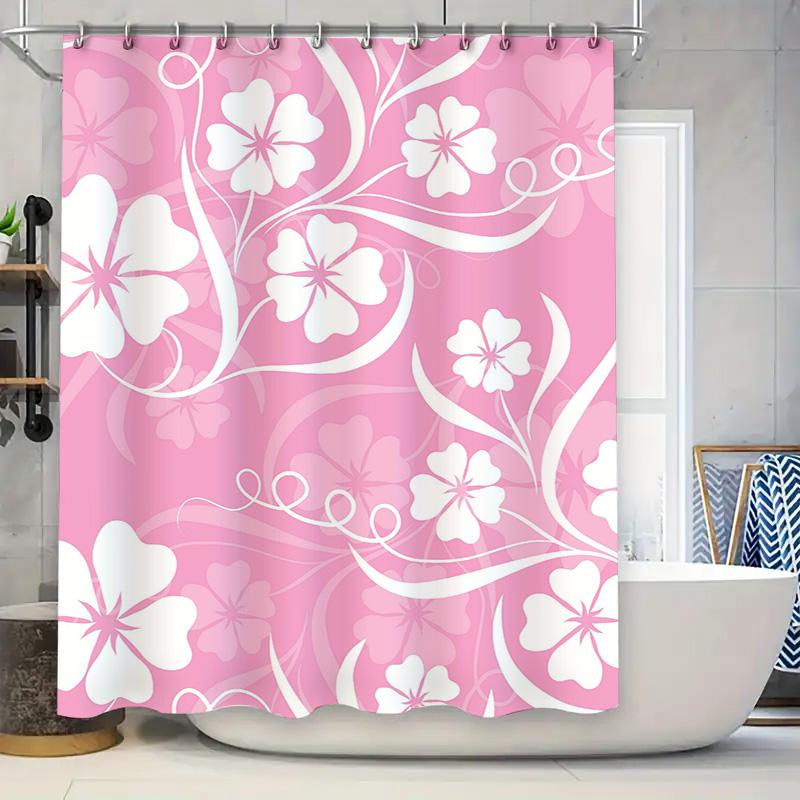 Pink Bath Curtain With White Flower Pattern Waterproof Shower Rug Decor For Bathroom Home Decoration Unique Gift Idea W60H190(CM)-1 Pcs
Pink Bath Curtain With White Flower Pattern Waterproof Shower Rug Decor For Bathroom Home Decoration Unique Gift Idea W60H190(CM)-1 Pcs