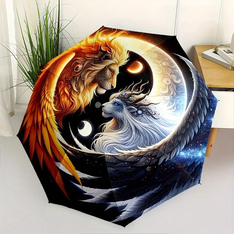 Lion, Phoenix Automatic Folding Umbrella 8 Ribs, Durable Iron Frame, Bright Color Pattern Compact Travel Umbrella, Suitable for Outdoor, Be
Lion, Phoenix Automatic Folding Umbrella 8 Ribs, Durable Iron Frame, Bright Color Pattern Compact Travel Umbrella, Suitable for Outdoor, Be