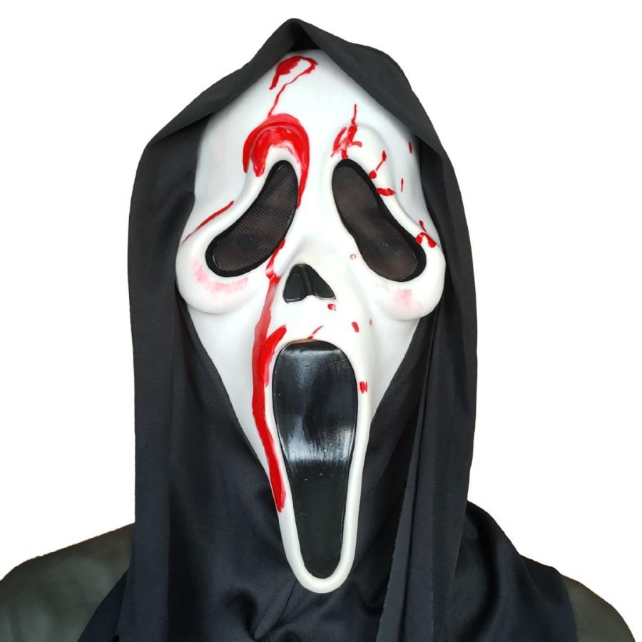 Screaming horror mask, bloody headgear, bizarre and terrifying white ghost face, Halloween headgear design Bleeding and Screaming
Screaming horror mask, bloody headgear, bizarre and terrifying white ghost face, Halloween headgear design Bleeding and Screaming
