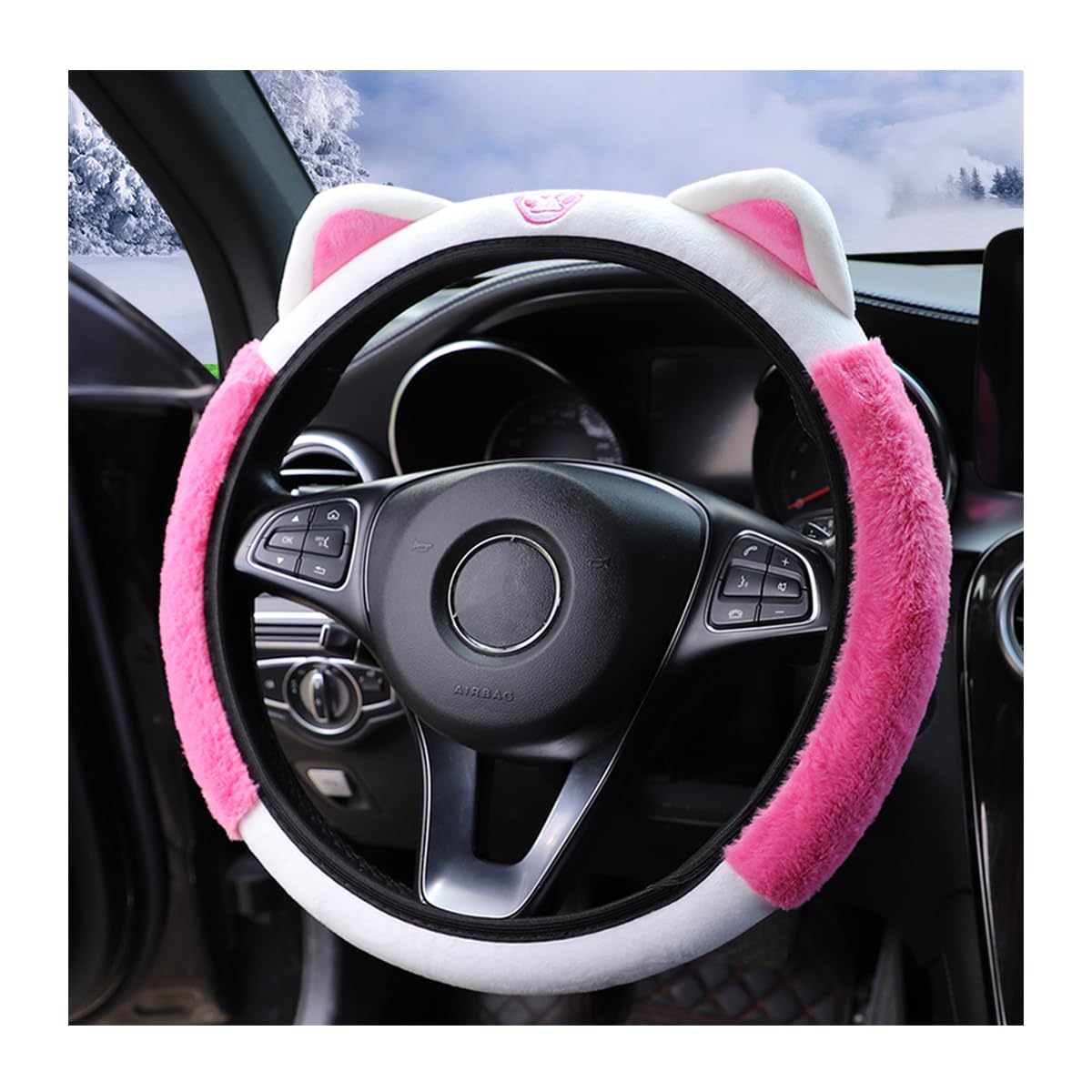 Bittwee Car Steering Wheel Cover, Fluffy Soft Plush Winter Warm Cute Steering Wheel Protector with Kitten Ears, Rubber & Anti-Slip (Rose Red)
Bittwee Car Steering Wheel Cover, Fluffy Soft Plush Winter Warm Cute Steering Wheel Protector with Kitten Ears, Rubber & Anti-Slip (Rose Red)