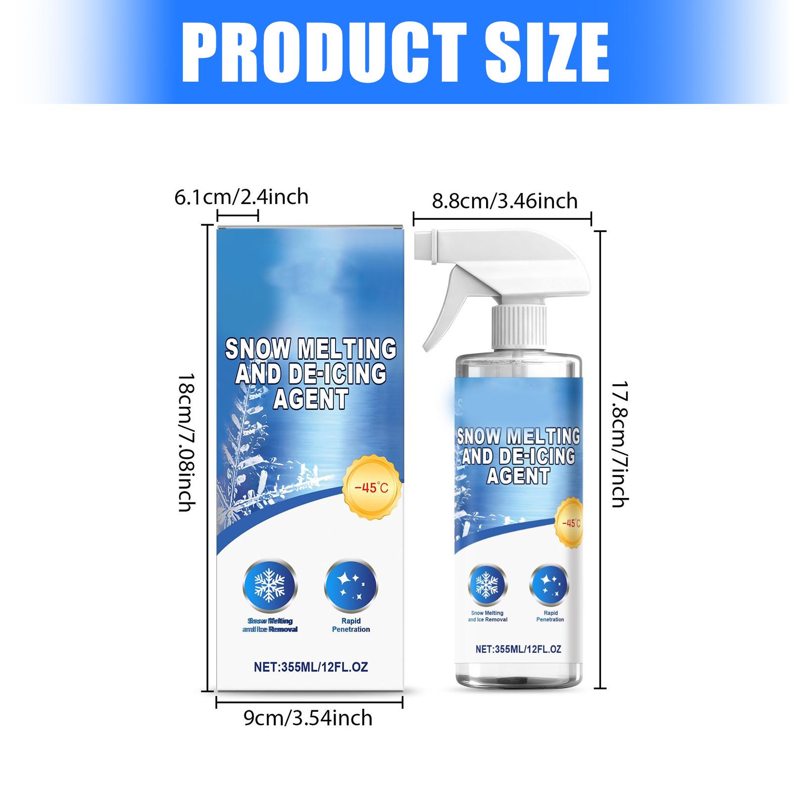 355ml Fast Ice Melter Sprayed For Vehicle Windshields Glass Window Locks Quick Defrosting Anti Snow Accumulation Formula 1
355ml Fast Ice Melter Sprayed For Vehicle Windshields Glass Window Locks Quick Defrosting Anti Snow Accumulation Formula 1