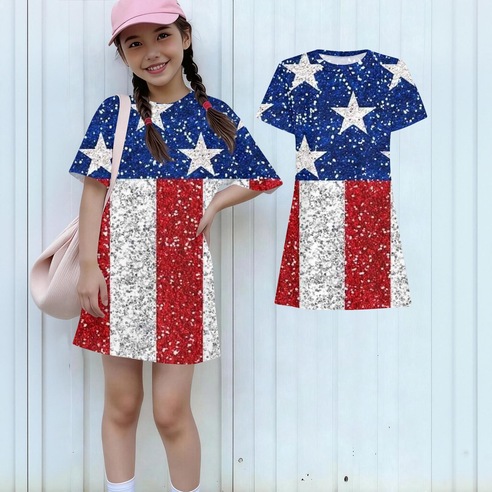 Girls Independence Day Print Casual Dress Kids Loose Round Neck Short Sleeve Thin Sundress 160 кавун червоний колір
Girls Independence Day Print Casual Dress Kids Loose Round Neck Short Sleeve Thin Sundress 160 кавун червоний колір