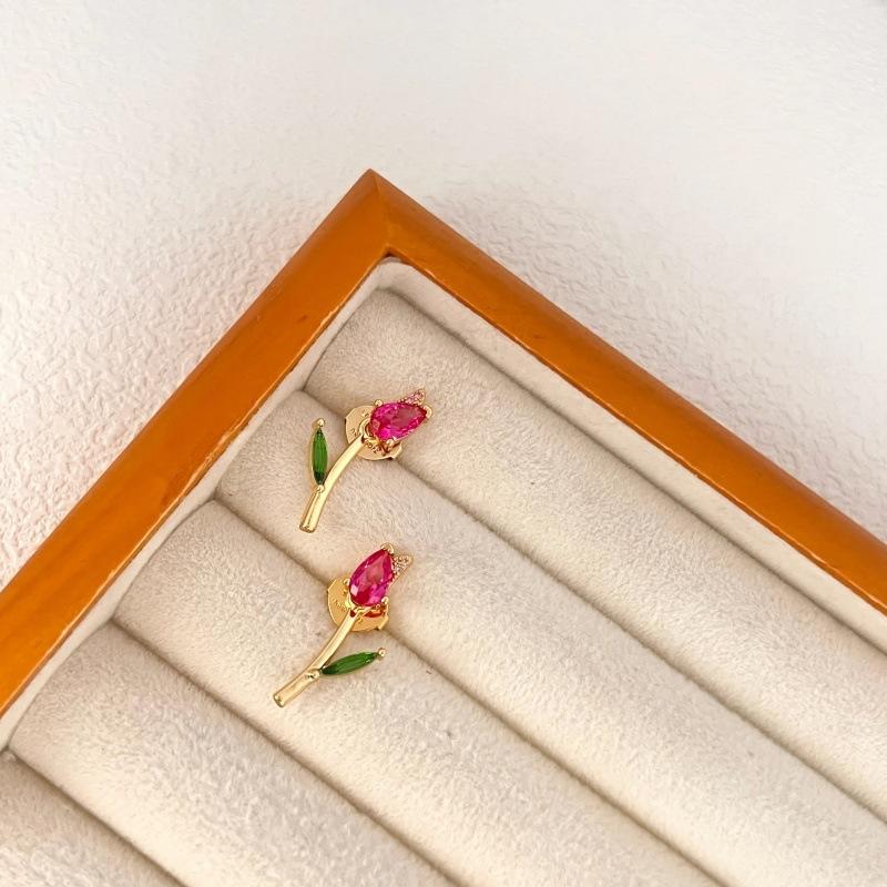 Accessories Delicate Color Zircon Inlaid Tulip Stud Earrings Fresh Fashion Versatile Necklace Women розы красного
Accessories Delicate Color Zircon Inlaid Tulip Stud Earrings Fresh Fashion Versatile Necklace Women розы красного