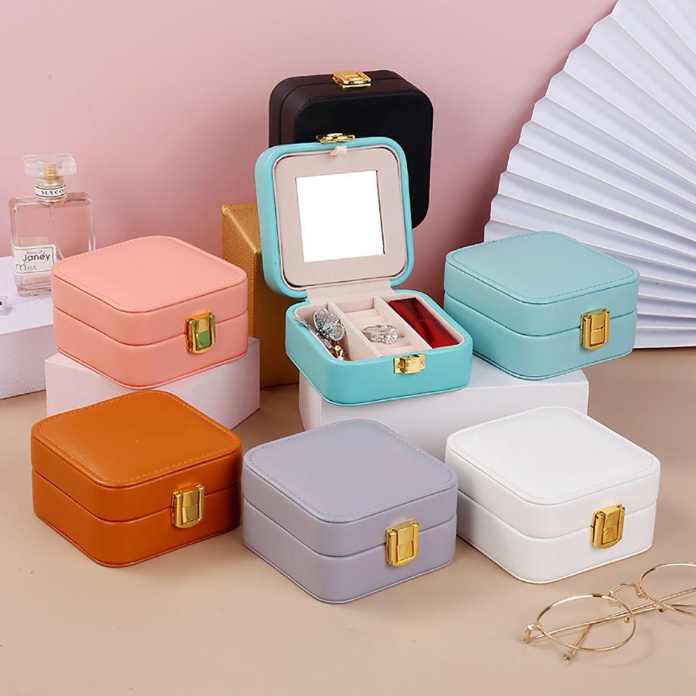 Female Travel PU Mirror Lock Bracelet Earring Holder Jewelry Organizer Jewelry Storage Box Square
Female Travel PU Mirror Lock Bracelet Earring Holder Jewelry Organizer Jewelry Storage Box Square