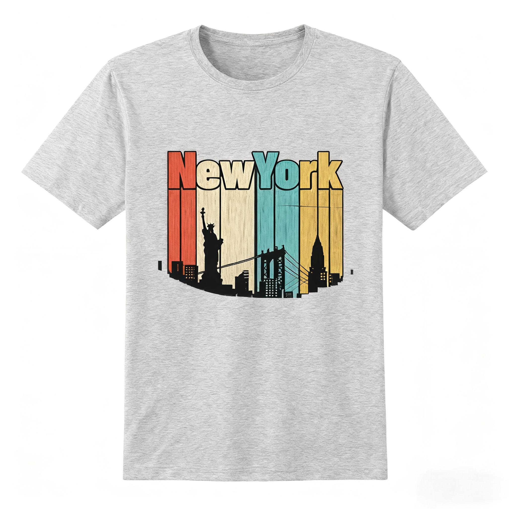 New York Retro Skyline Cotton Tee Statue Liberty Brooklyn Bridge Print Vintage American Style T Shirt for Men Women 4XL
New York Retro Skyline Cotton Tee Statue Liberty Brooklyn Bridge Print Vintage American Style T Shirt for Men Women 4XL