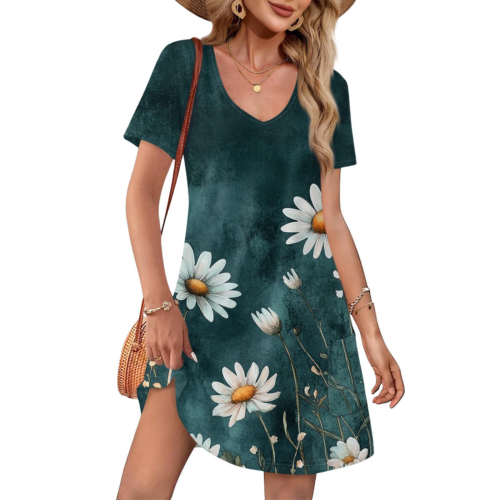 Summer Dresses For Women Loose V Neck Short Sleeve Casual T Shirt Dress Sundresses Swimsuit Coverup With Pockets L армия зеленый
Summer Dresses For Women Loose V Neck Short Sleeve Casual T Shirt Dress Sundresses Swimsuit Coverup With Pockets L армия зеленый