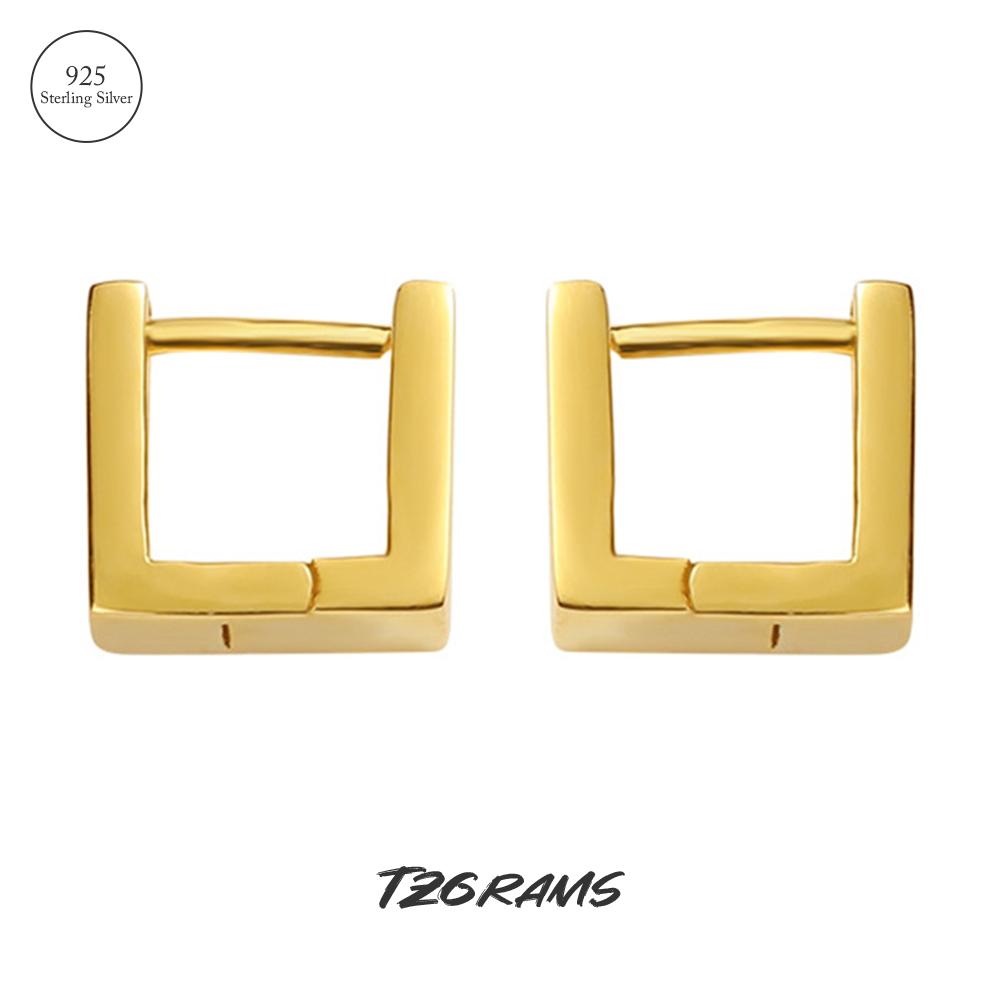 Штампованные минималистичные полые квадратные серьги из серебра 925 пробы для женщин Геометрия Оригинальная сертифицированная мода Ювелирные изделия