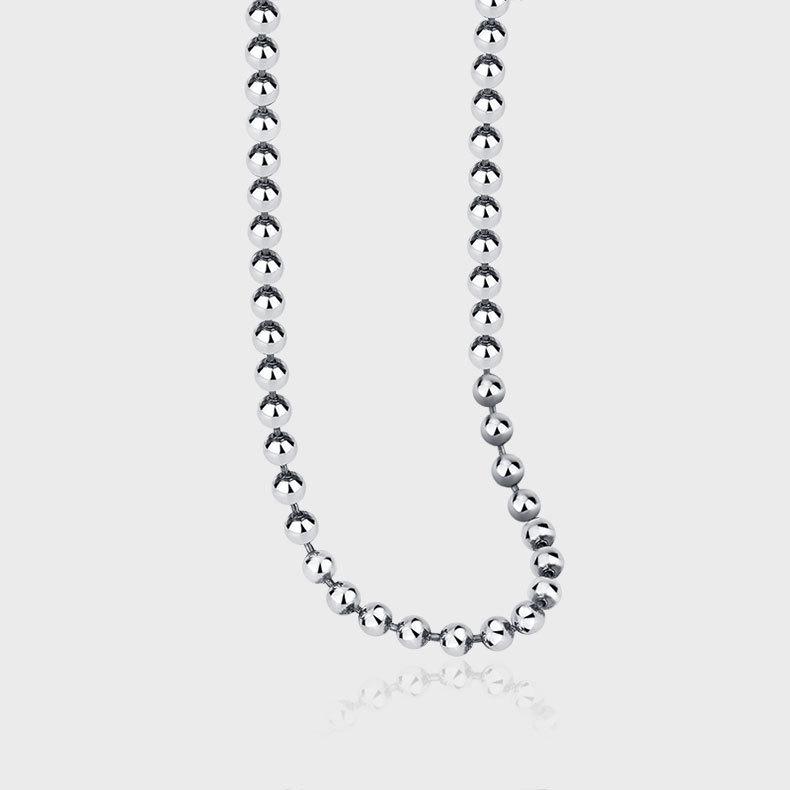 Versatile Retro Distressed S925 Sterling Silver Round Bead Necklace with Simple Lobster Clasp for Women
Versatile Retro Distressed S925 Sterling Silver Round Bead Necklace with Simple Lobster Clasp for Women
