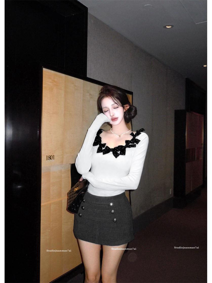 Women s Slim Fit Black U-neck Long-sleeve T-shirt with Bowknot and Waist-cinching Design Small белый
Women s Slim Fit Black U-neck Long-sleeve T-shirt with Bowknot and Waist-cinching Design Small белый