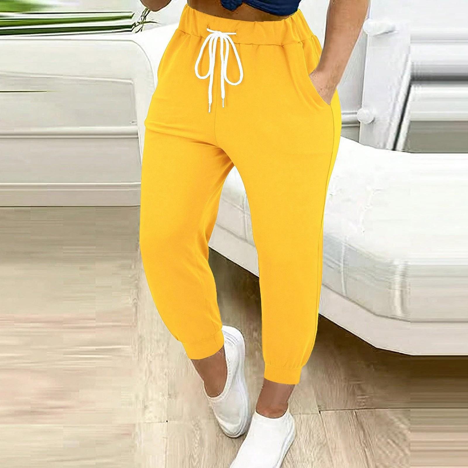 Женские однотонные свободные утягивающие брюки для бега и фитнеса с высокой талией, на шнуровке, с маленьким карманом для ноги XL жёлтый
Женские однотонные свободные утягивающие брюки для бега и фитнеса с высокой талией, на шнуровке, с маленьким карманом для ноги XL жёлтый