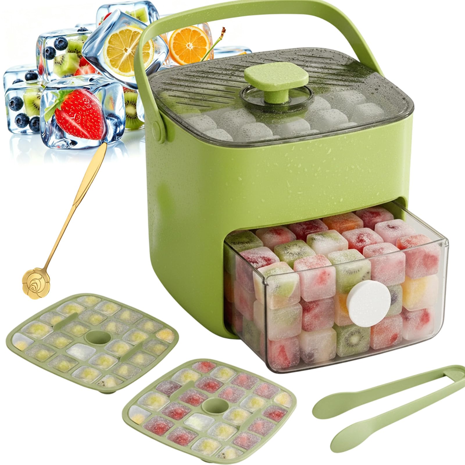 2026 New 2-in-1 Large Capacity Ice Maker & Storage Bin Set, Double-Deck Portable Plastic Ice Cubes Trays for Freezer, Easy Press Release 48 Ice Cube зелёный
2026 New 2-in-1 Large Capacity Ice Maker & Storage Bin Set, Double-Deck Portable Plastic Ice Cubes Trays for Freezer, Easy Press Release 48 Ice Cube зелёный