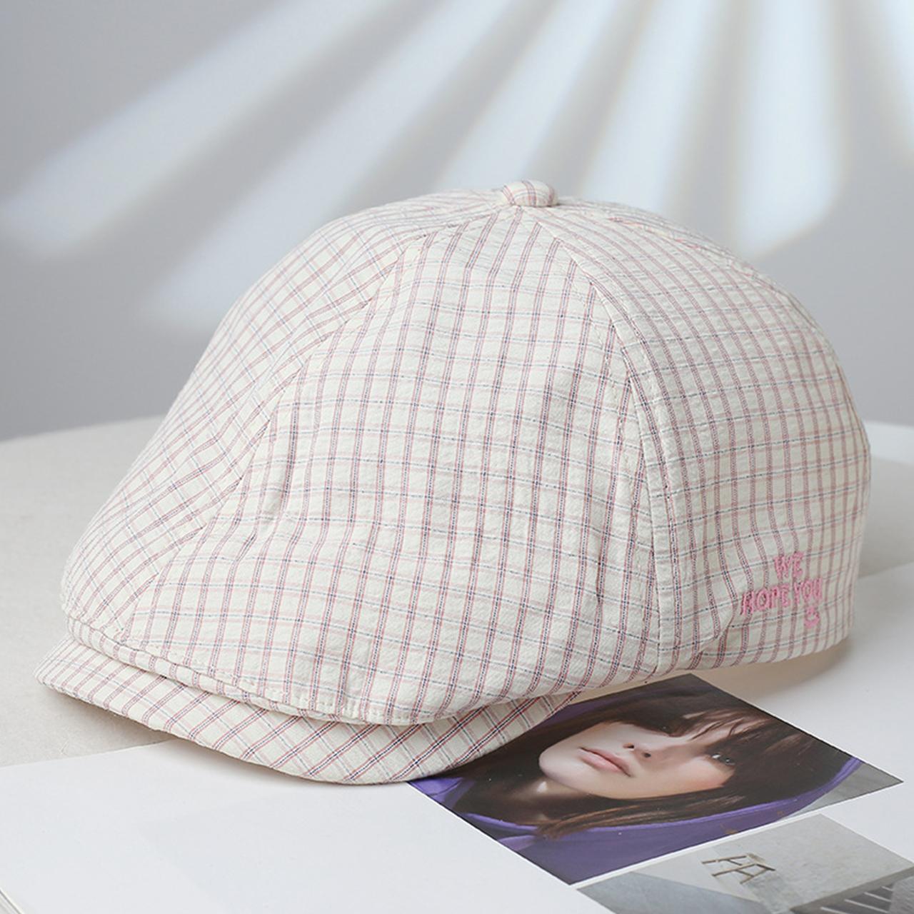 Korean Plaid Beret Hat For Women Vintage Embroider Letters Spring Summer Sunshade Forward Cap Girls Newsboy Painter Artist Caps One Size
Korean Plaid Beret Hat For Women Vintage Embroider Letters Spring Summer Sunshade Forward Cap Girls Newsboy Painter Artist Caps One Size