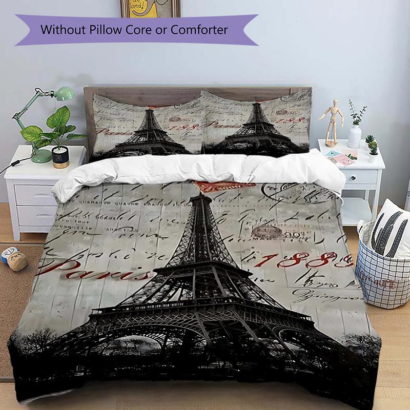 3pcs Eiffel Tower Parisian Themed Comforter Set with 1 Quilt Cover and 2 Pillowcases (No Core) - Home Decor, Holiday Gift, Polyester Fabric, Anime Car 135x200cm
3pcs Eiffel Tower Parisian Themed Comforter Set with 1 Quilt Cover and 2 Pillowcases (No Core) - Home Decor, Holiday Gift, Polyester Fabric, Anime Car 135x200cm