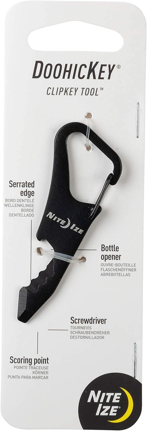 NITEIZE Doohickey Clip Key Black Multi Tool Small Keychain Multifunctional Tool Bottle Opener Screwdriver Box Cutter Carabiner
NITEIZE Doohickey Clip Key Black Multi Tool Small Keychain Multifunctional Tool Bottle Opener Screwdriver Box Cutter Carabiner