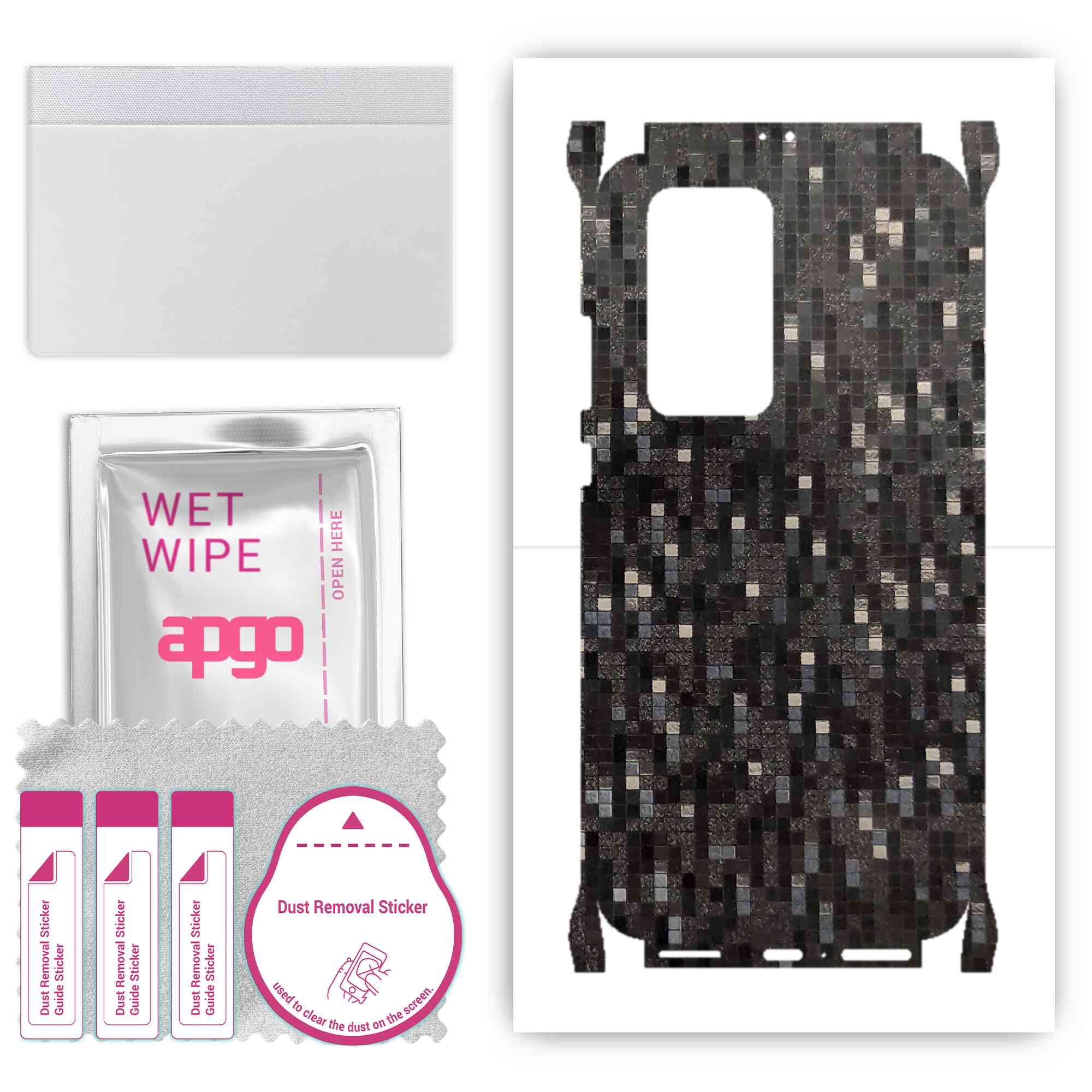 Apgo Protective Skin Sticker for the back+sides compatible with Huawei P40 Pro, Full Wrap Film, Foil, Vinyl - Pattern Carbon Black Pixel
Apgo Protective Skin Sticker for the back+sides compatible with Huawei P40 Pro, Full Wrap Film, Foil, Vinyl - Pattern Carbon Black Pixel