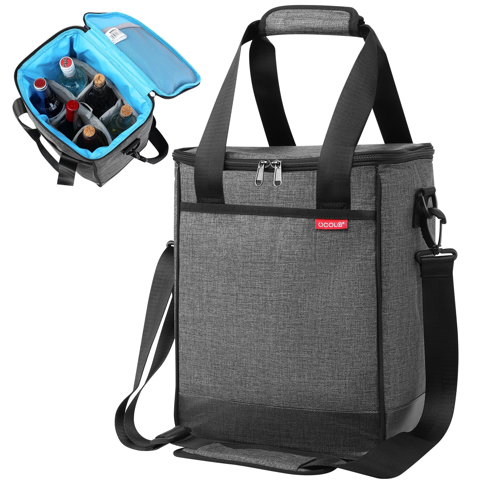 UCOLA Premium Wine Cooler Bag Holds 6 Bottles Shoulder Bag Handbag Insulated Bag Suitable for and Sake & Gift-worthy Wine, Champagne, сірий колір
UCOLA Premium Wine Cooler Bag Holds 6 Bottles Shoulder Bag Handbag Insulated Bag Suitable for and Sake & Gift-worthy Wine, Champagne, сірий колір