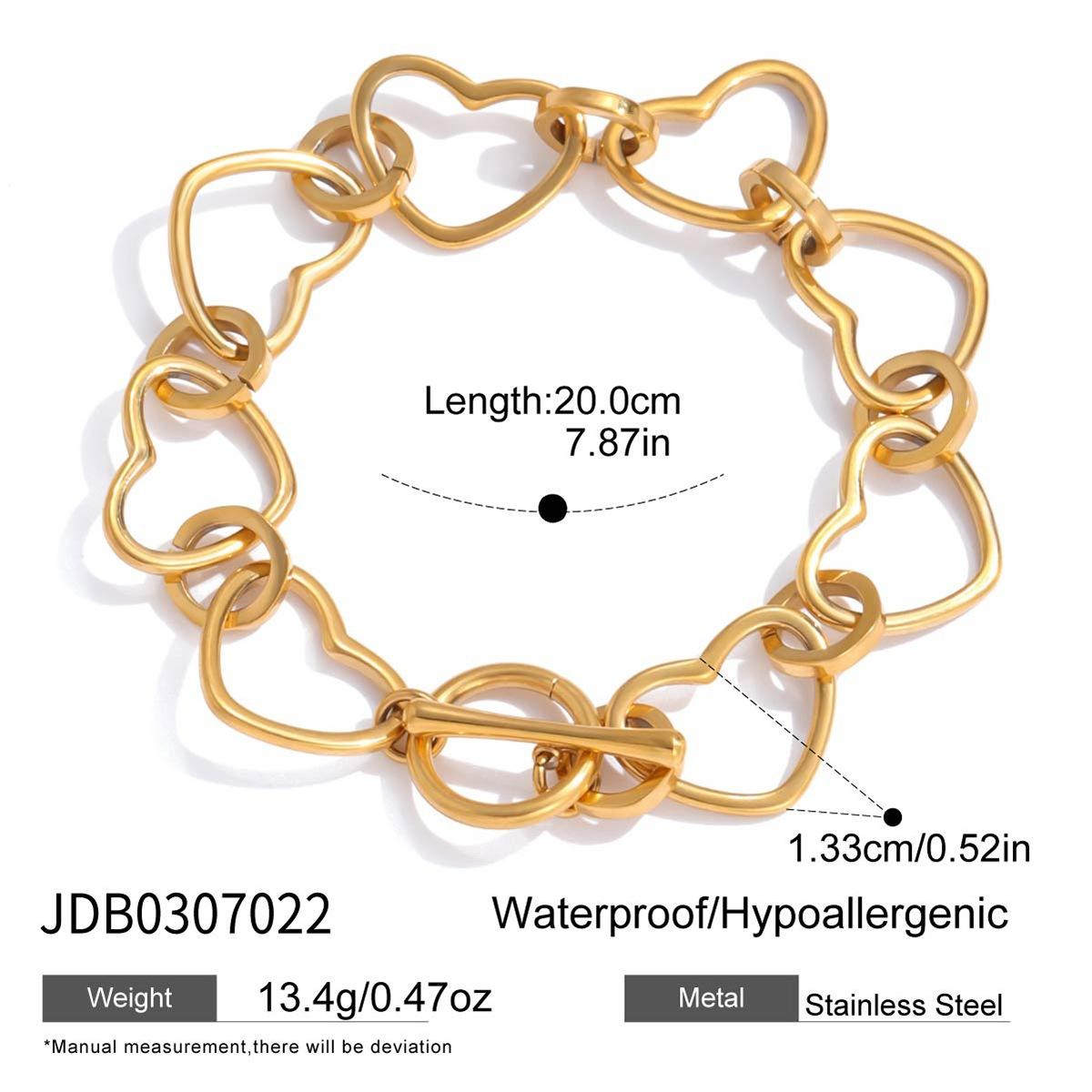 Design sense classic style 18K gold, hollow love chain OT buckle bracelet jewelry
Design sense classic style 18K gold, hollow love chain OT buckle bracelet jewelry