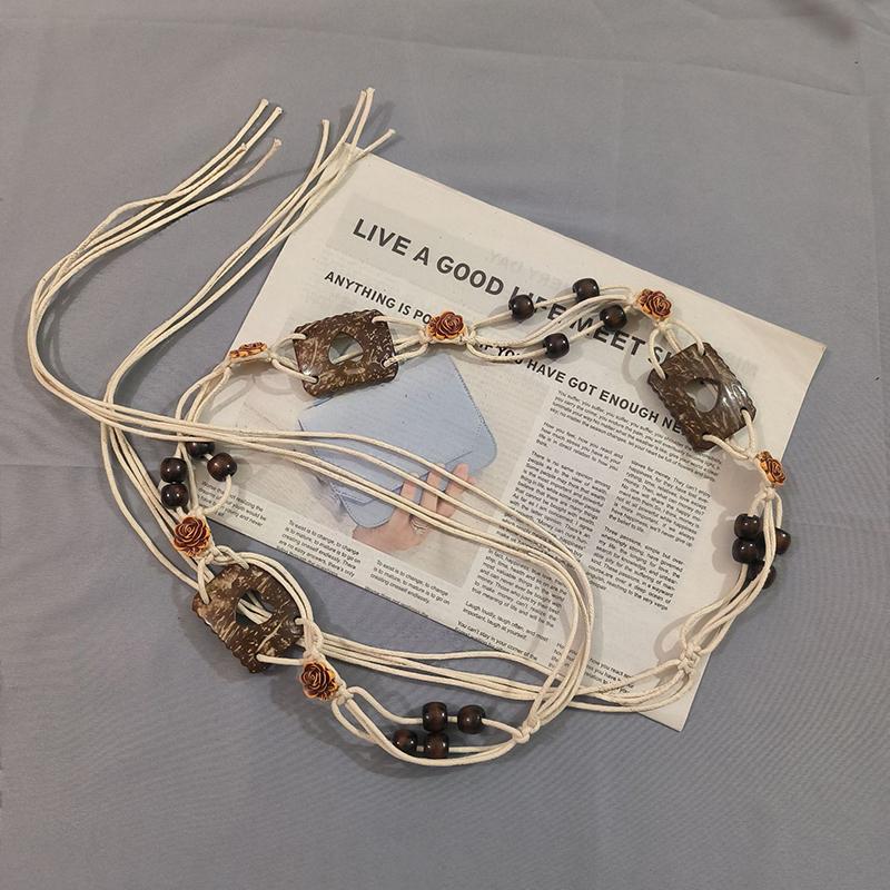 Богемная плетеная цепочка на талию для женщин, девушек, ретро украшение для платья, пояс, стиль для отпуска, поясные ремни, этнический стиль, пояс