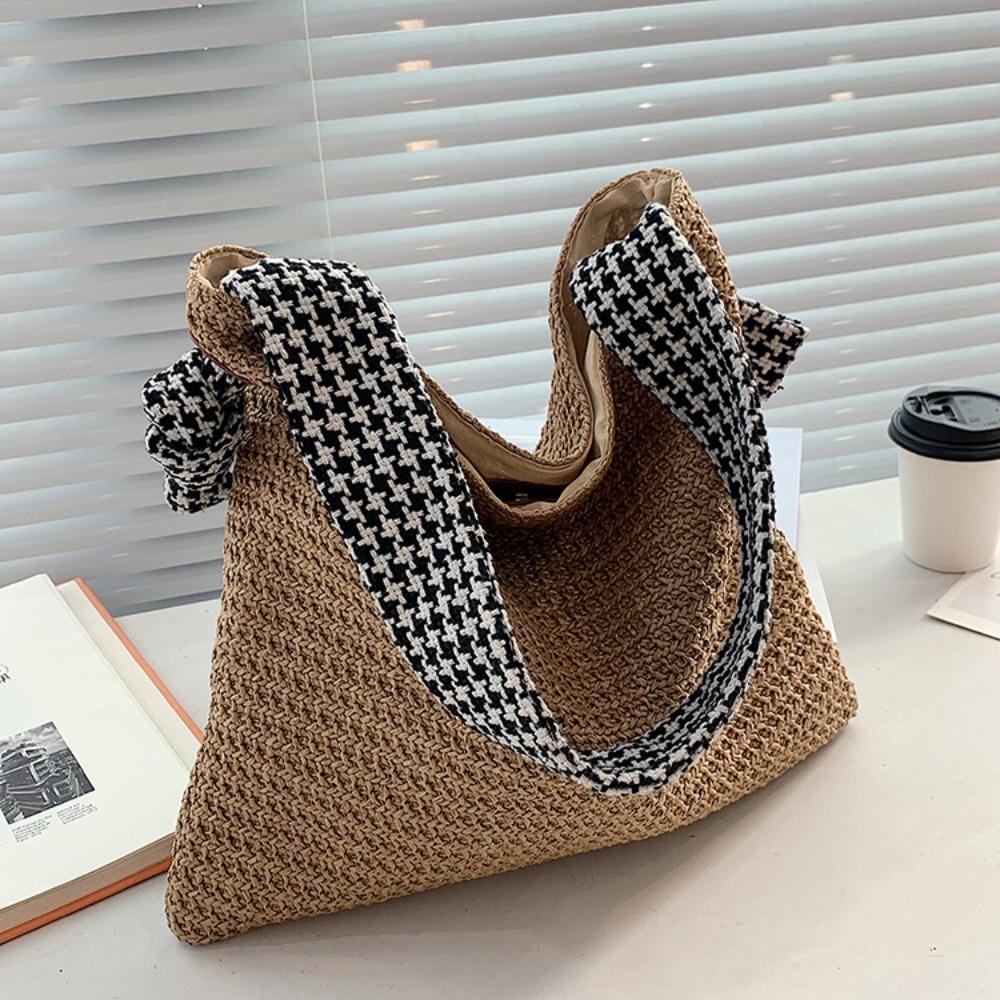 Bohemian Weave Tote Bag Houndstooth Beach Bag Portable Straw Shoulder Bag Summer
Bohemian Weave Tote Bag Houndstooth Beach Bag Portable Straw Shoulder Bag Summer