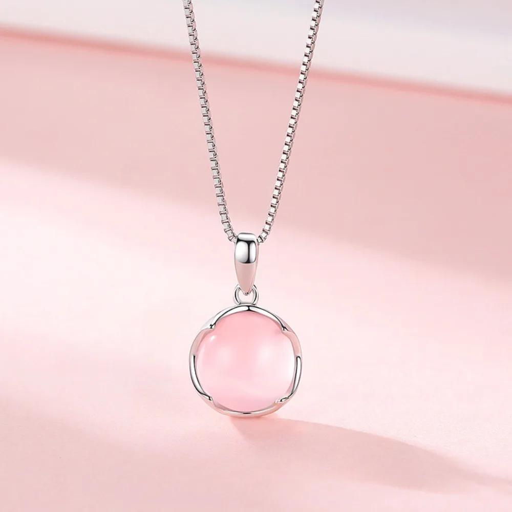 New Temperament Pink Opal Stone Pendant Necklace for Women Cute Sweet Stainless Steel Crystal Collarbone Chain Jewelry Colorfast серебряный
New Temperament Pink Opal Stone Pendant Necklace for Women Cute Sweet Stainless Steel Crystal Collarbone Chain Jewelry Colorfast серебряный