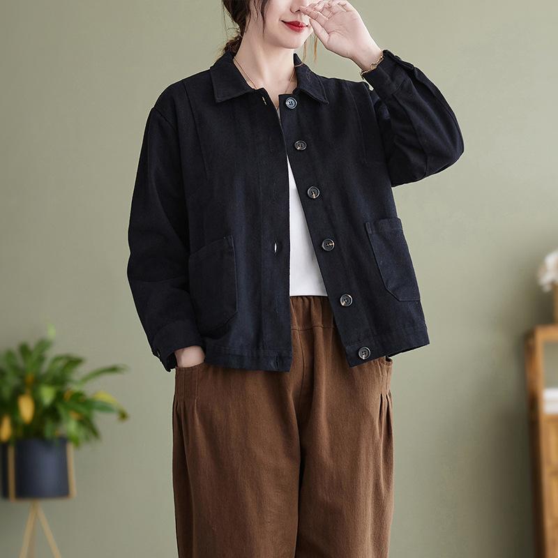 Хлопковые женские повседневные короткие куртки осенние корейские однотонные универсальные женские верхние пальто XXL чёрный
Хлопковые женские повседневные короткие куртки осенние корейские однотонные универсальные женские верхние пальто XXL чёрный