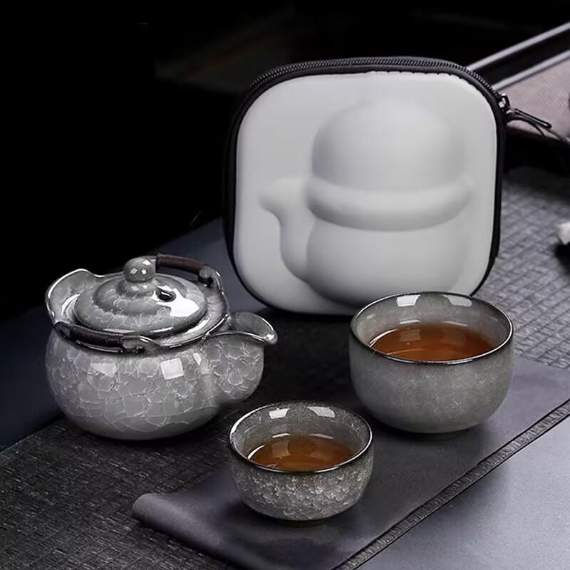 Black Ice Hand Grab Pot Kuaike Cup One Pot Two Cups Ice Cracked Ceramic Travel Tea Set Outdoor Portable Tea Pot
Black Ice Hand Grab Pot Kuaike Cup One Pot Two Cups Ice Cracked Ceramic Travel Tea Set Outdoor Portable Tea Pot
