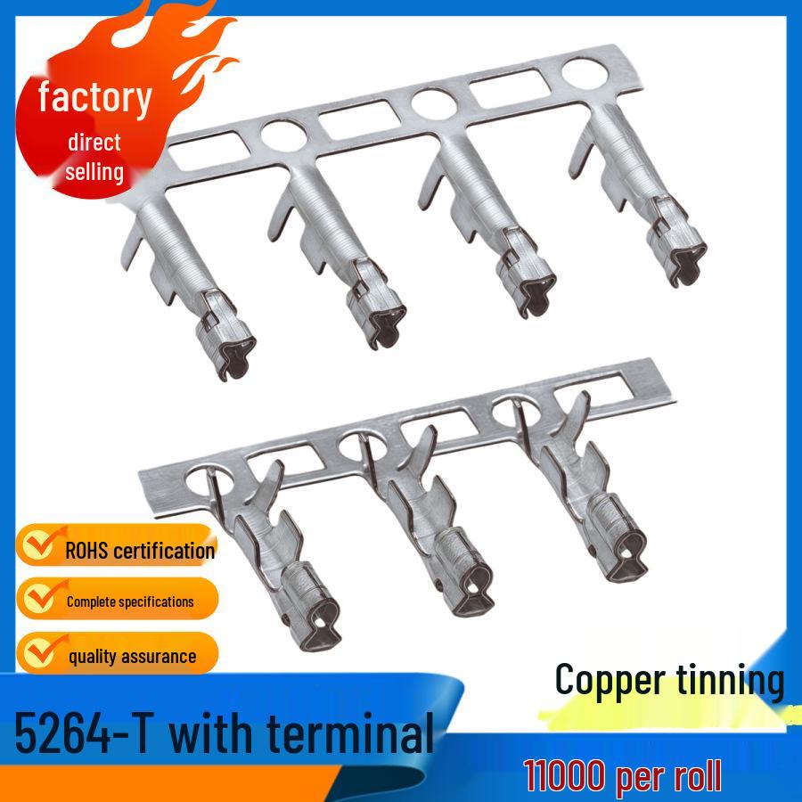 2.54mm 5264-T Connector with Pre-Crimped 5264 Phosphor Bronze Terminals, 11k/Reel
2.54mm 5264-T Connector with Pre-Crimped 5264 Phosphor Bronze Terminals, 11k/Reel